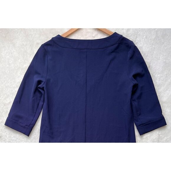 Tobi Navy Blue 3/4 Sleeve V-Neck Sheath Shift Mini Dress, Size Small - Picture 14 of 15